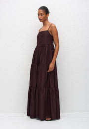 Tiered Low Back Sundress - Aubergine - Matteau
